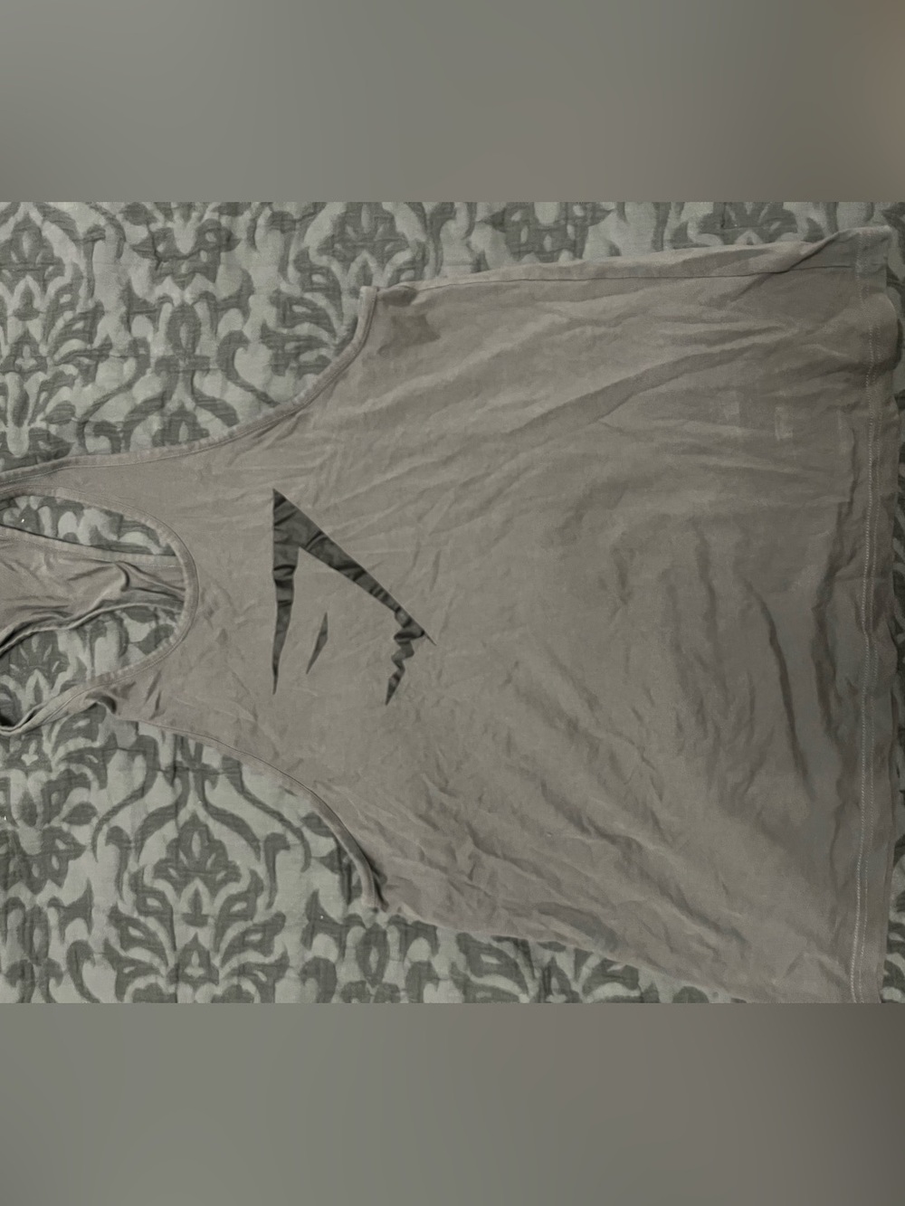 Gray men’s Racerback Tank Top with Geometric Logo
